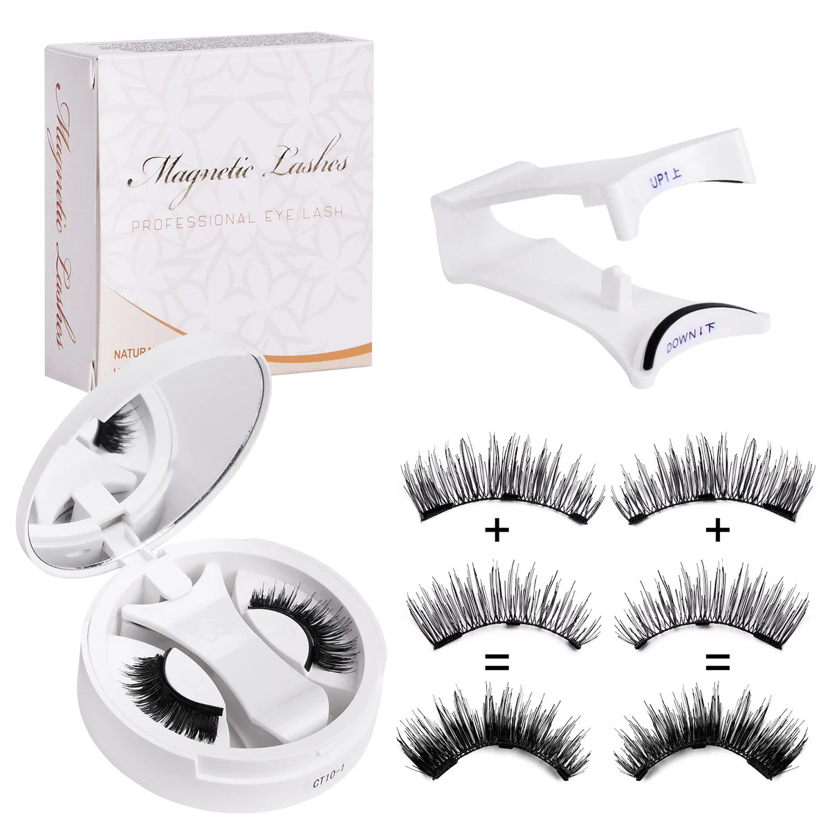 Set de Pestañas Magnéticas Reutilizables con Pinzas