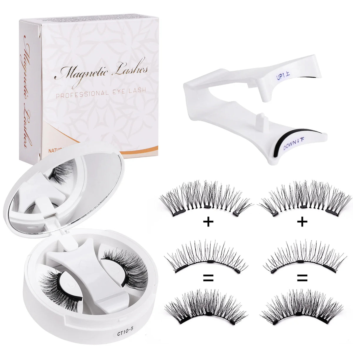 Set de Pestañas Magnéticas Reutilizables con Pinzas