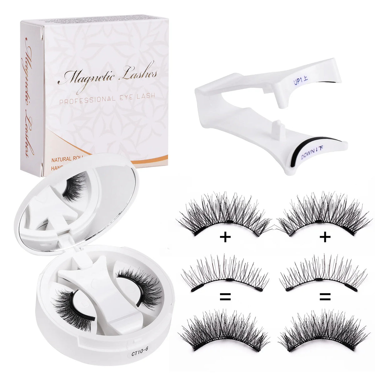 Set de Pestañas Magnéticas Reutilizables con Pinzas