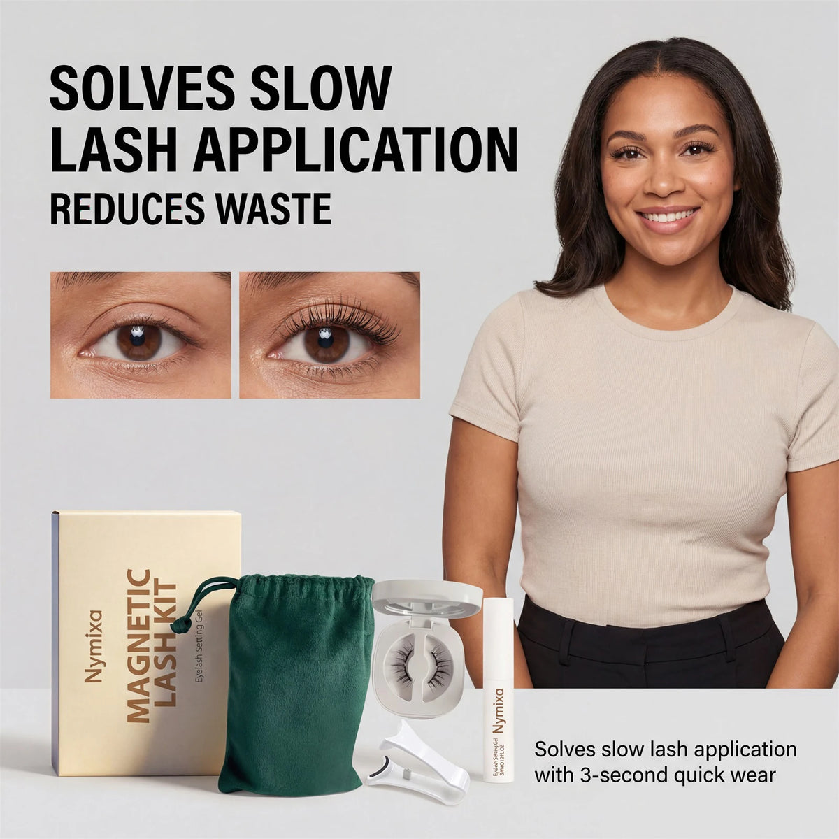 Kit Pestañas Magnéticas Wispy Natural 3D | Nymixa