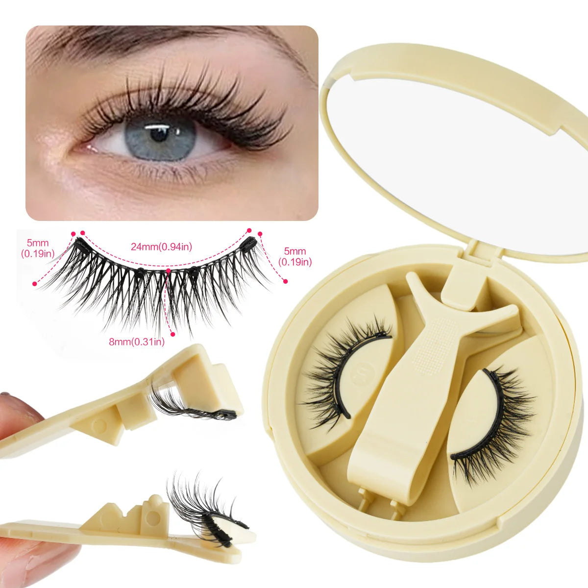 Pestañas Magnéticas Cat Eye con Pinzas | Reutilizables