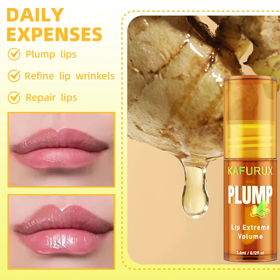 1PC Sexy Lip Plump Long Lasting Lip Oil Moisturizing Lip Gloss Serum Instant Volumising Essence Oil Repair Lip Fine Lines Increa