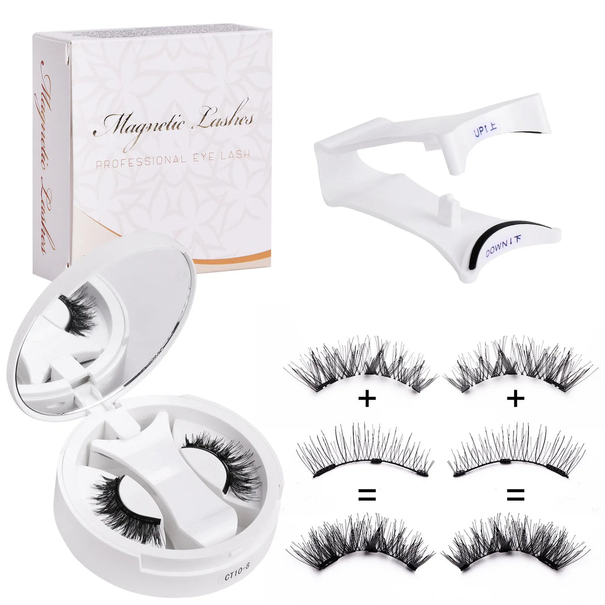 Set de Pestañas Magnéticas Reutilizables con Pinzas