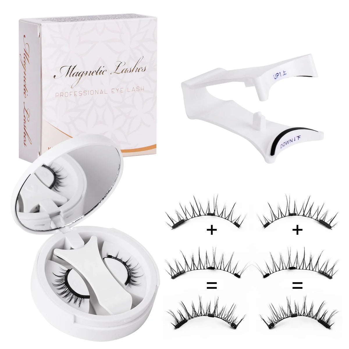 Set de Pestañas Magnéticas Reutilizables con Pinzas