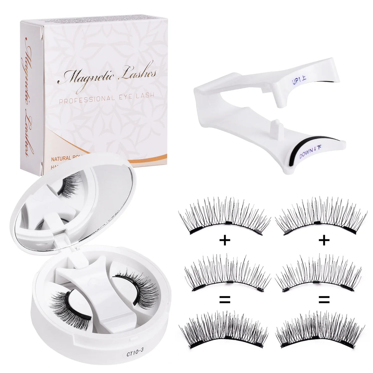 Set de Pestañas Magnéticas Reutilizables con Pinzas