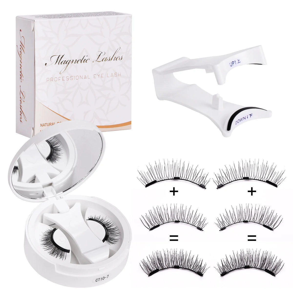 Set de Pestañas Magnéticas Reutilizables con Pinzas