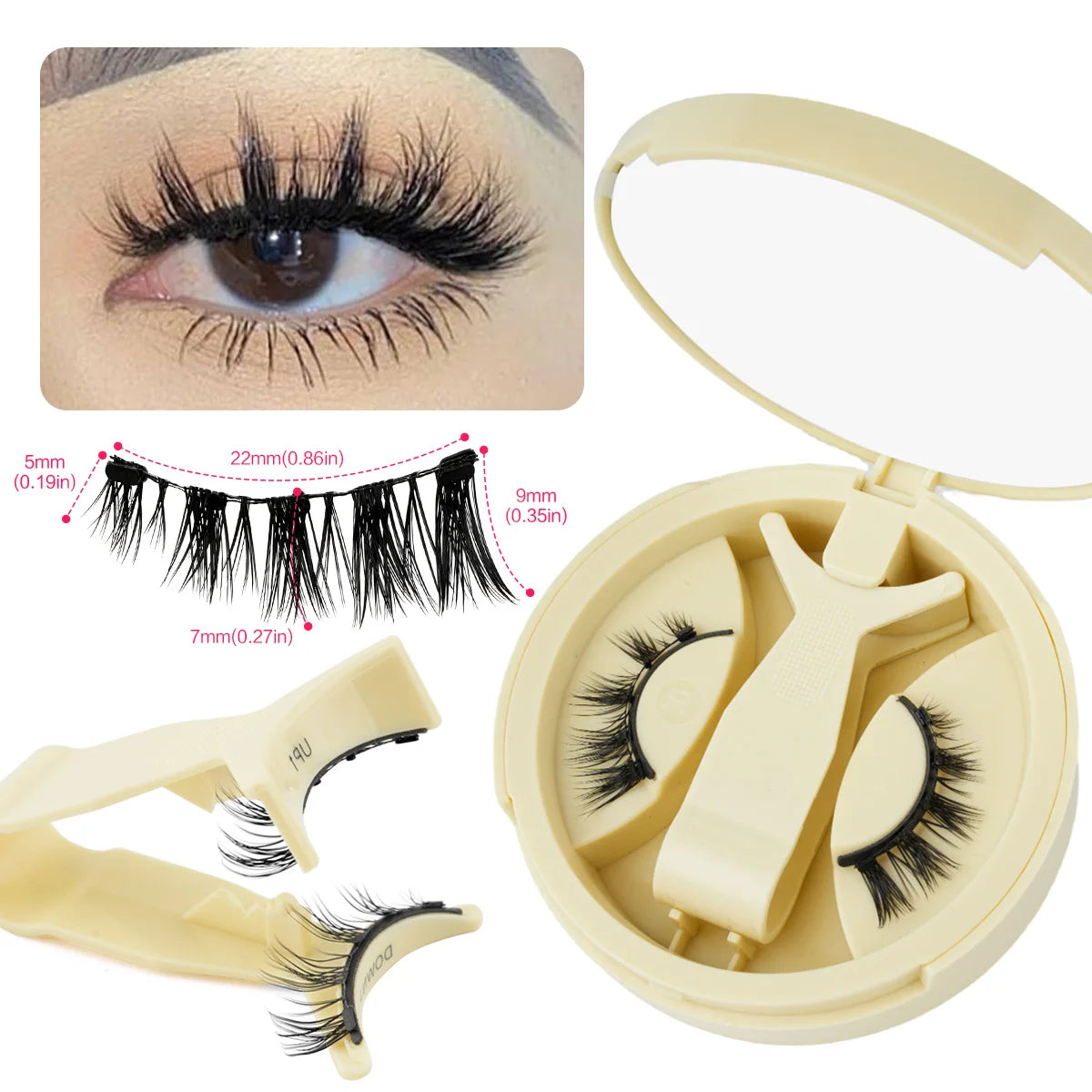Pestañas Magnéticas Cat Eye con Pinzas | Reutilizables