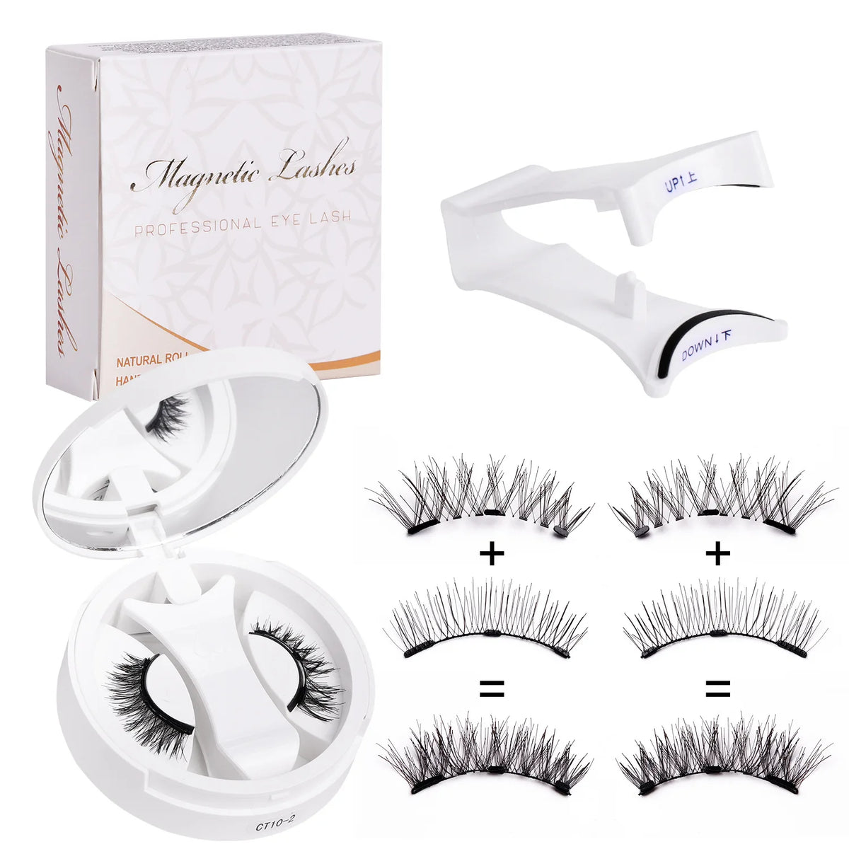 Set de Pestañas Magnéticas Reutilizables con Pinzas