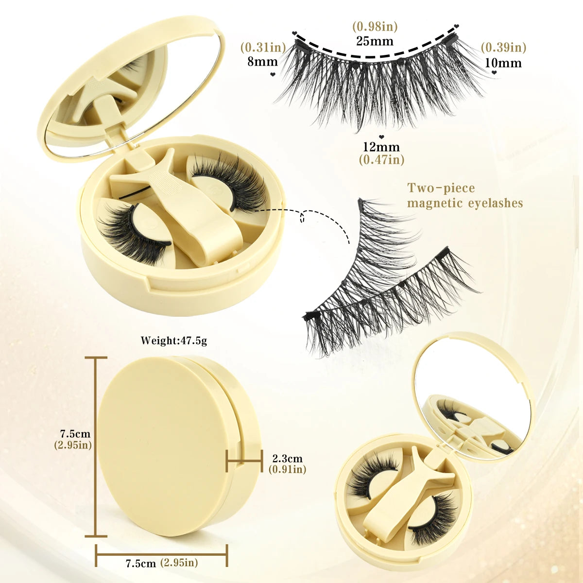 Pestañas Magnéticas Cat Eye con Pinzas | Reutilizables