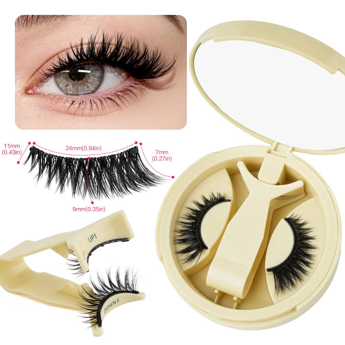 Pestañas Magnéticas Cat Eye con Pinzas | Reutilizables