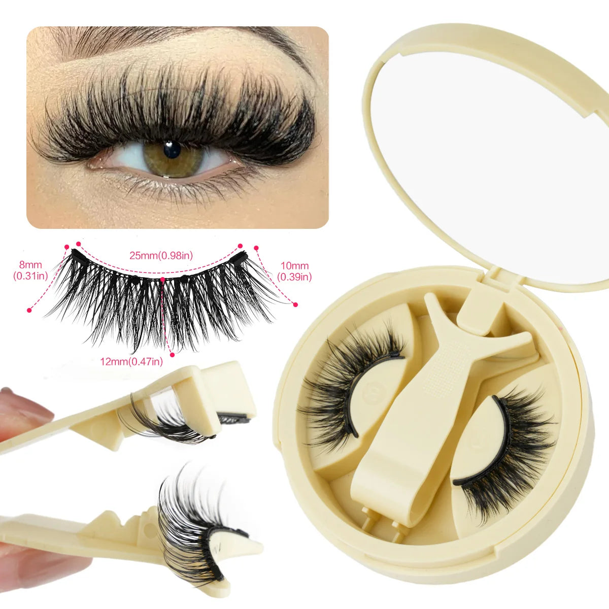 Pestañas Magnéticas Cat Eye con Pinzas | Reutilizables